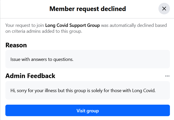 Image showing my request was declined